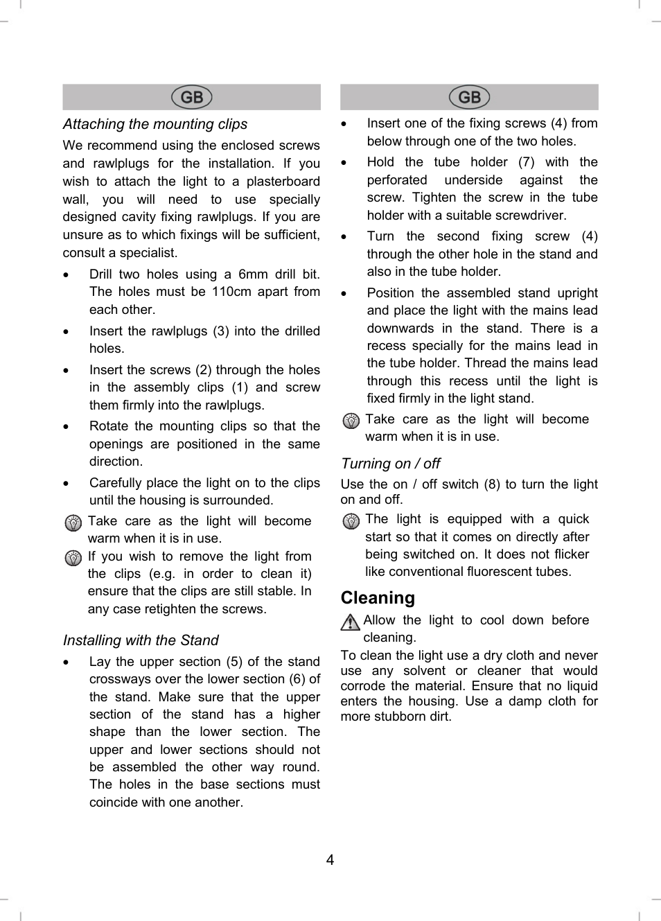 Cleaning | Livarno LLR 58 A1 User Manual | Page 4 / 26