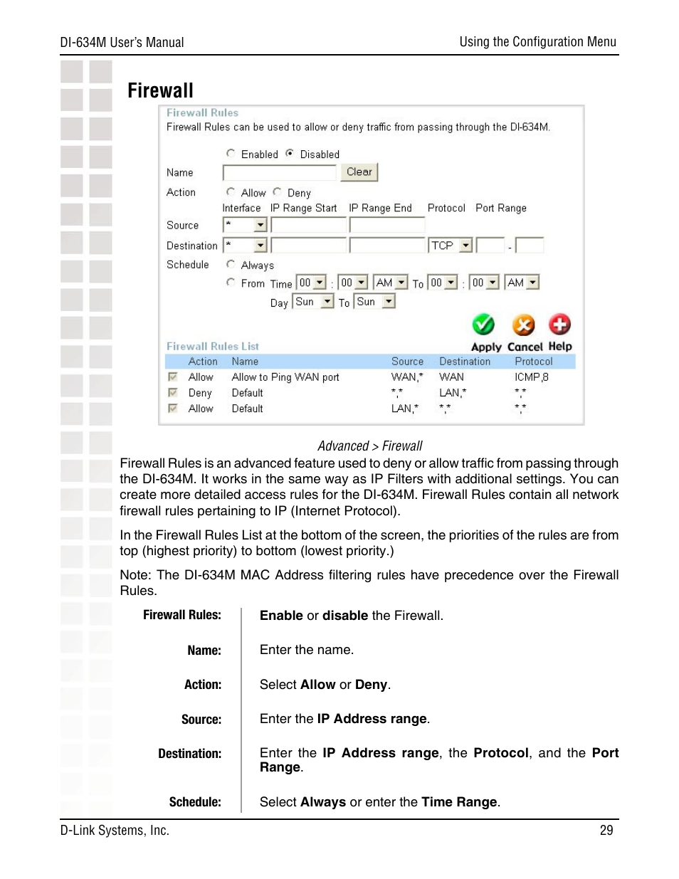 Firewall | D-Link DI-634M User Manual | Page 29 / 94