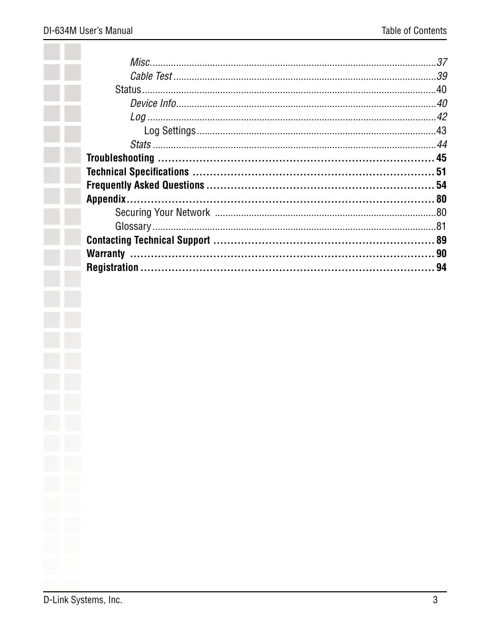 D-Link DI-634M User Manual | Page 3 / 94