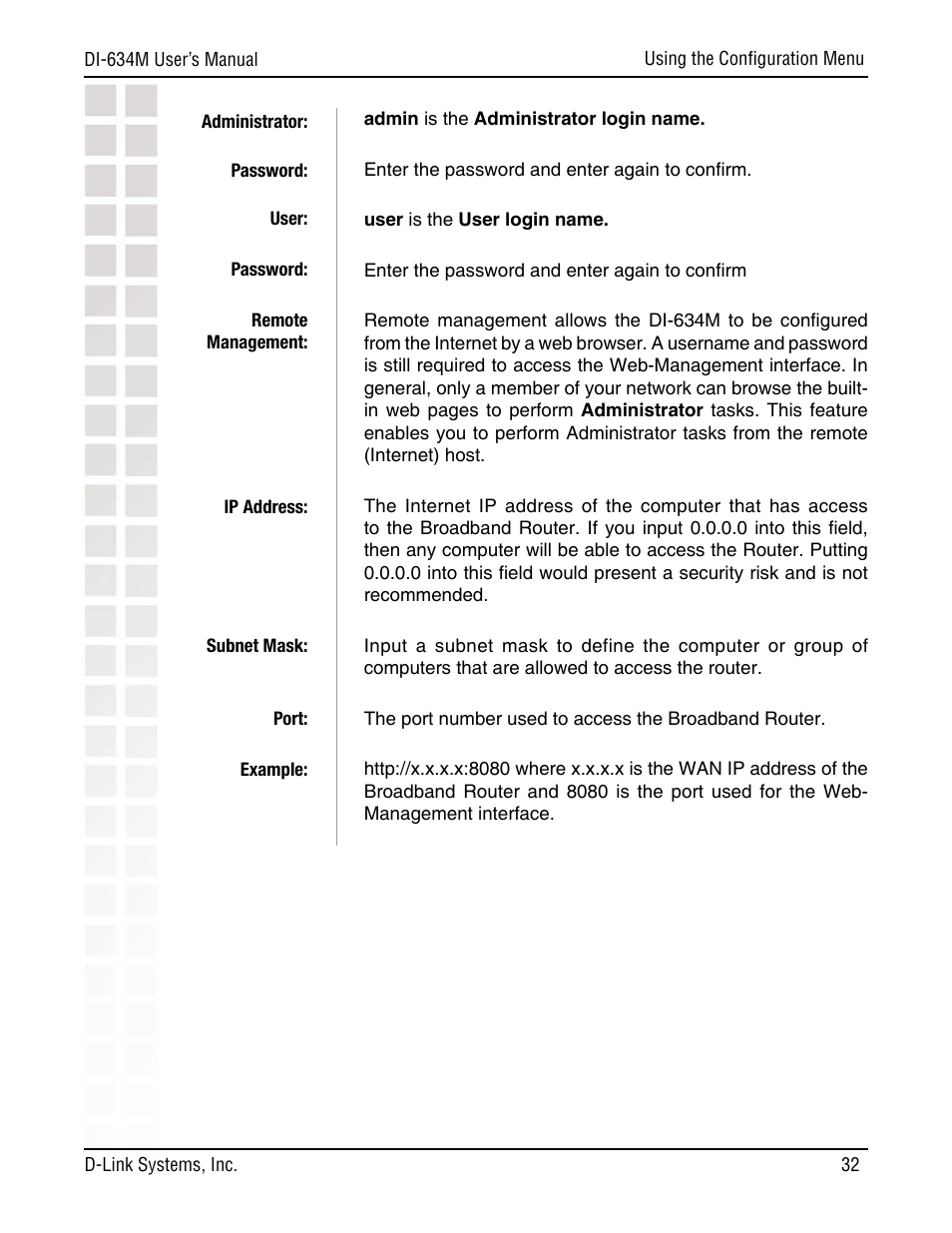 D-Link DI-634M User Manual | Page 32 / 94