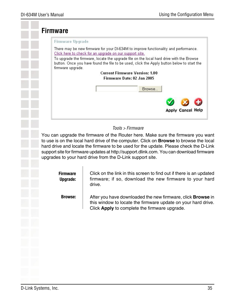 Firmware | D-Link DI-634M User Manual | Page 35 / 94