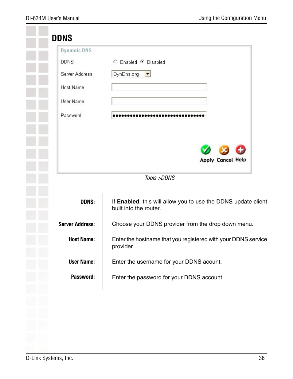 Ddns | D-Link DI-634M User Manual | Page 36 / 94