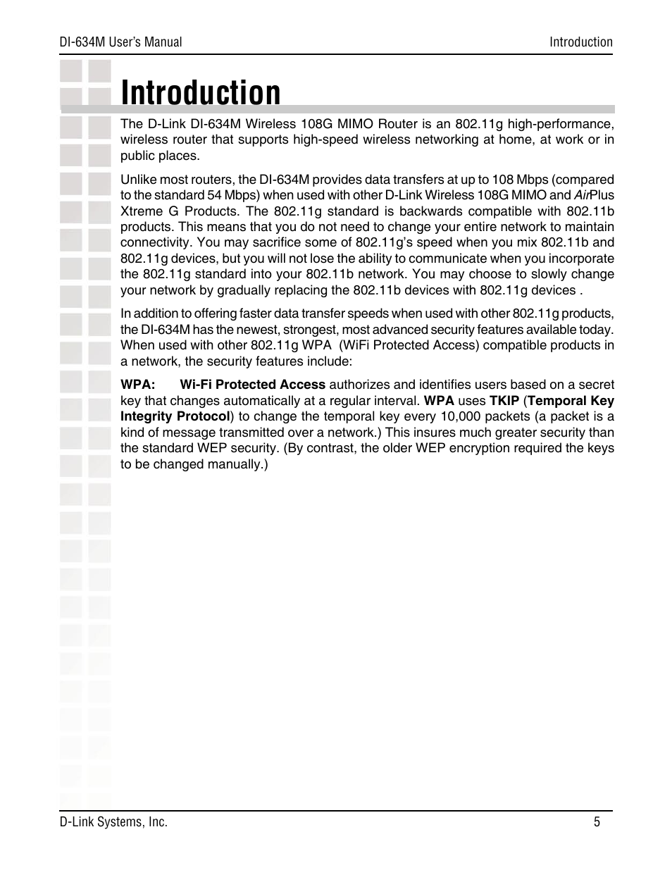Introduction | D-Link DI-634M User Manual | Page 5 / 94