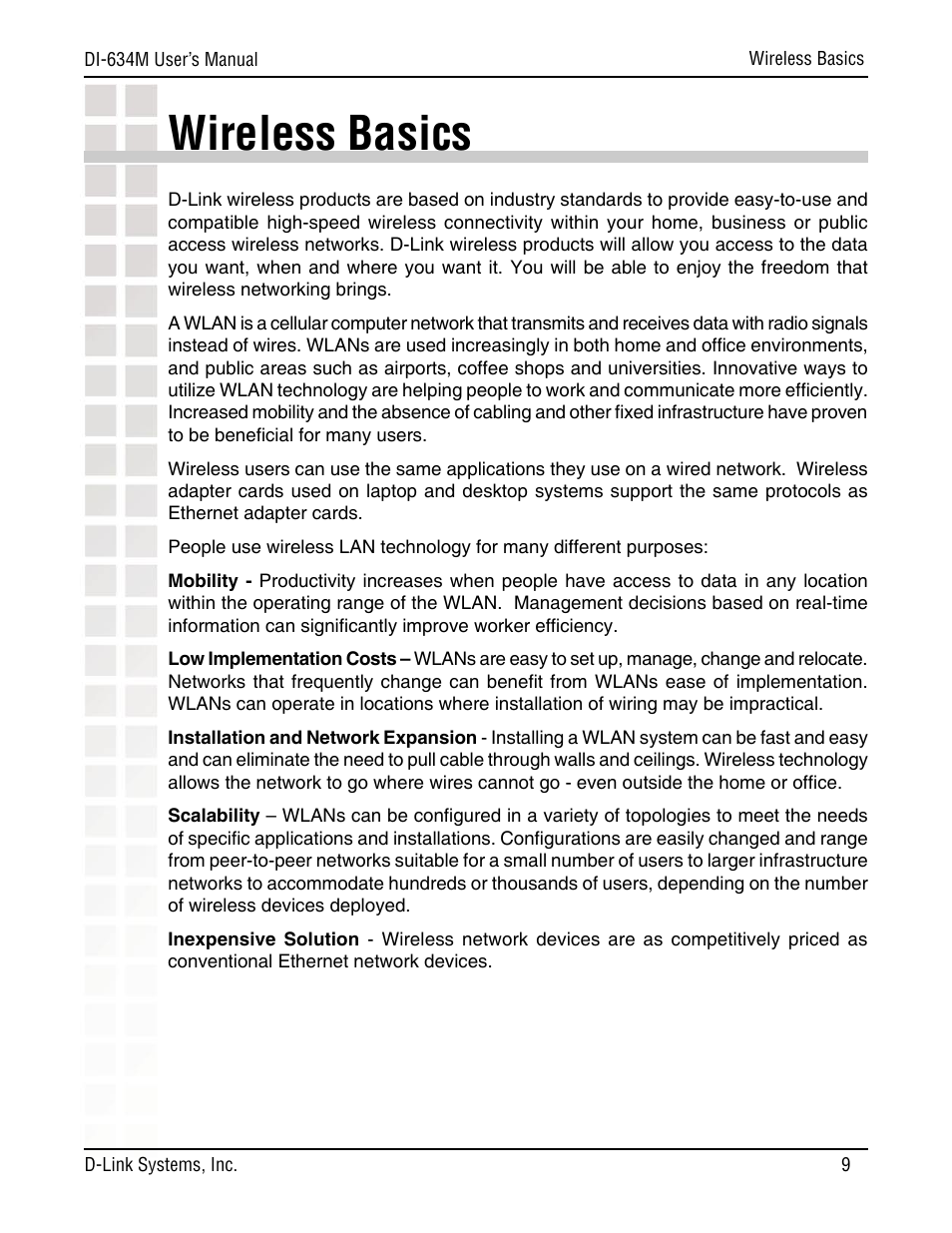 Wireless basics | D-Link DI-634M User Manual | Page 9 / 94