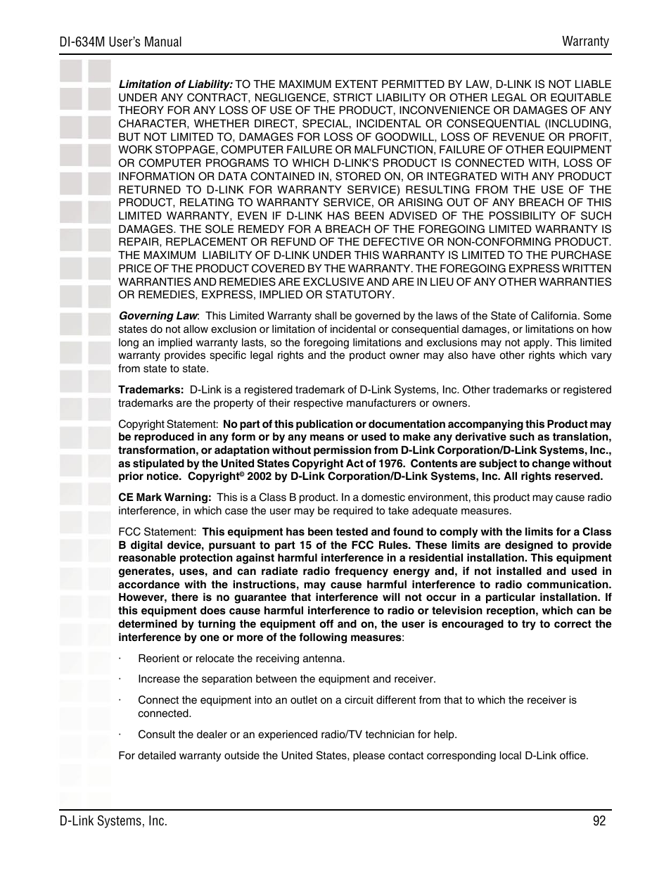 D-Link DI-634M User Manual | Page 92 / 94