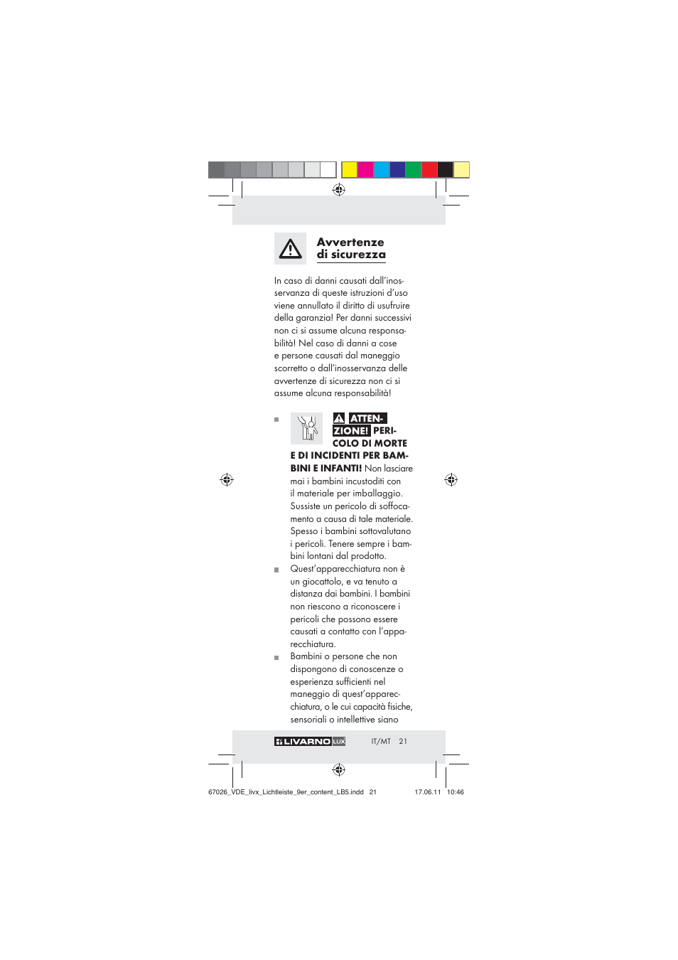 Avvertenze di sicurezza | Livarno Z30378 User Manual | Page 19 / 61