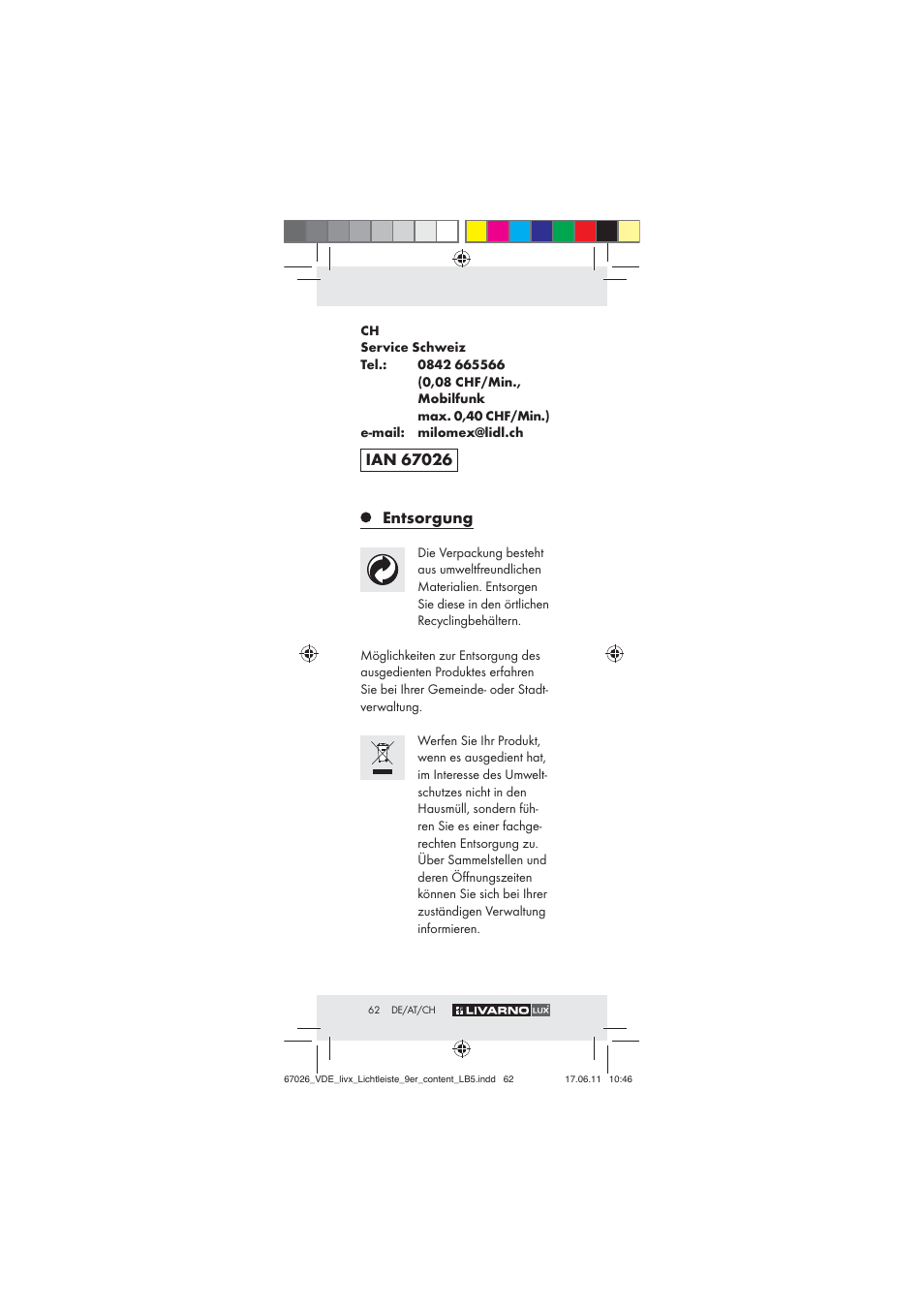 Entsorgung | Livarno Z30378 User Manual | Page 60 / 61