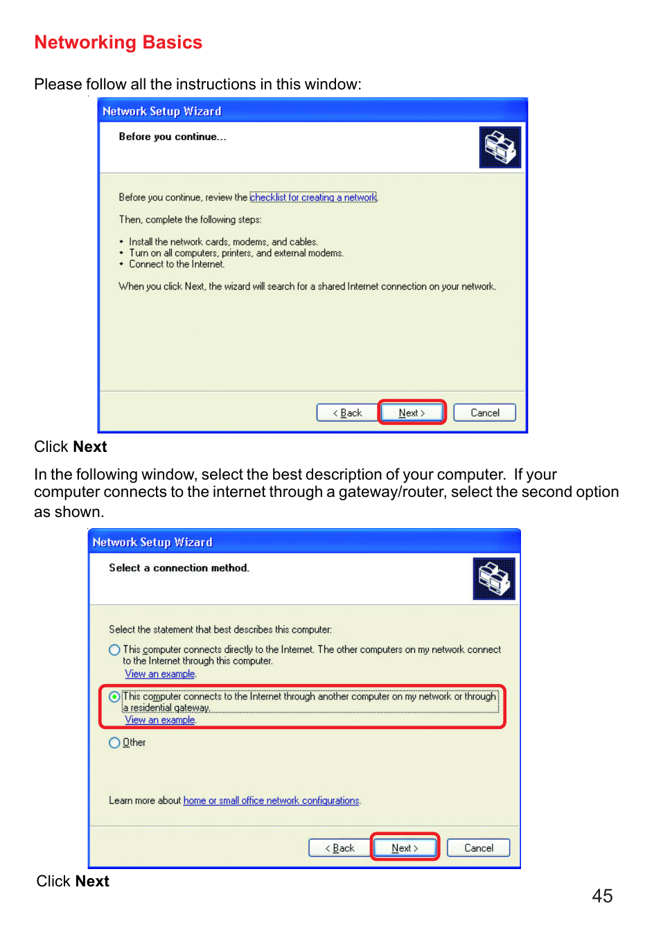 Networking basics | D-Link AG DI-784 User Manual | Page 45 / 99