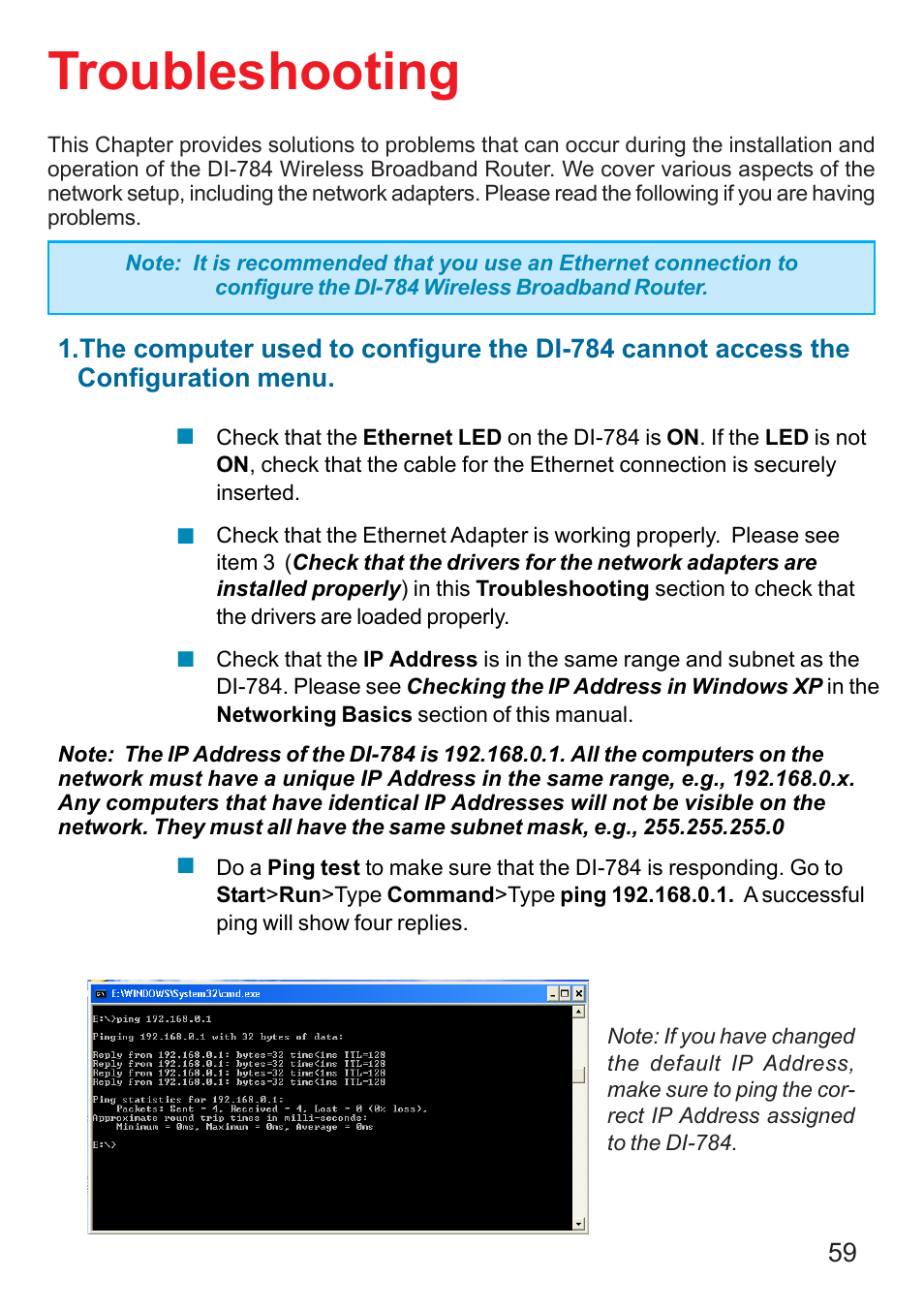 Troubleshooting | D-Link AG DI-784 User Manual | Page 59 / 99