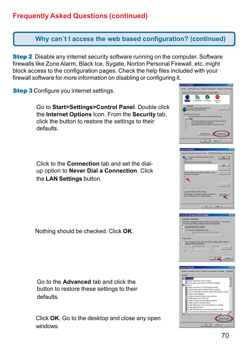 Frequently asked questions (continued) | D-Link AG DI-784 User Manual | Page 70 / 99