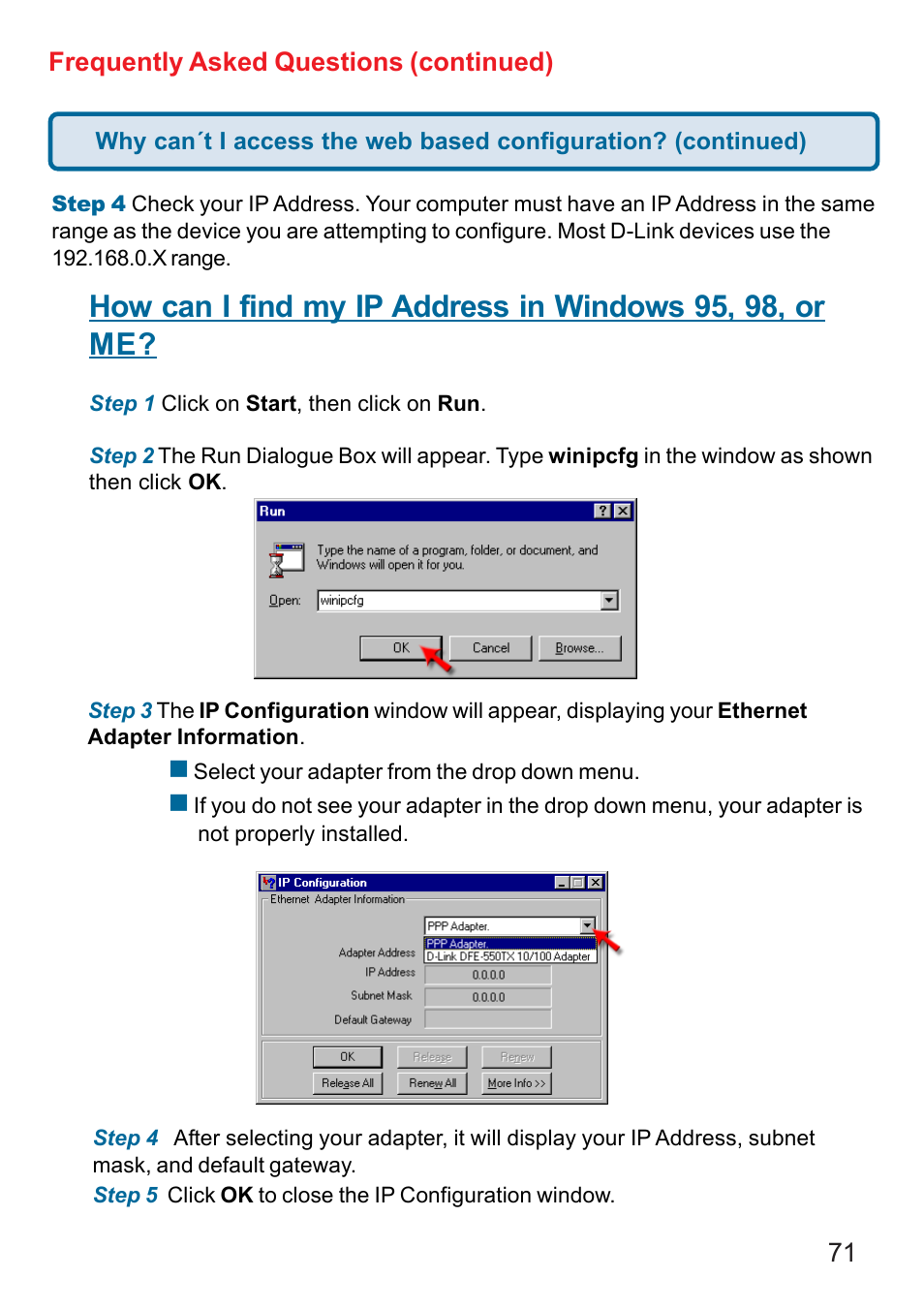 71 frequently asked questions (continued) | D-Link AG DI-784 User Manual | Page 71 / 99