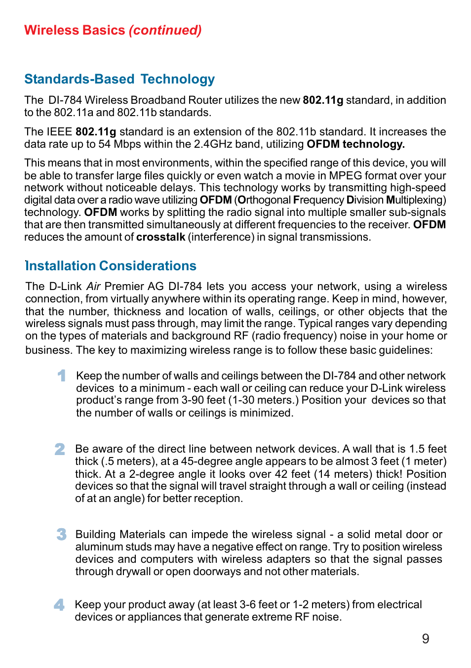 D-Link AG DI-784 User Manual | Page 9 / 99