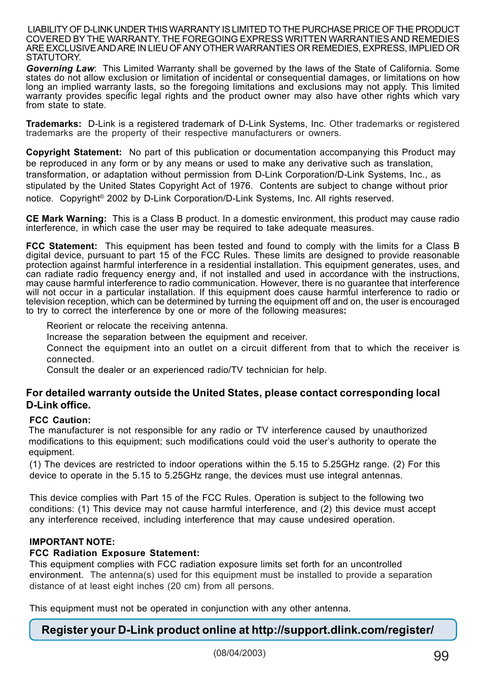 D-Link AG DI-784 User Manual | Page 99 / 99