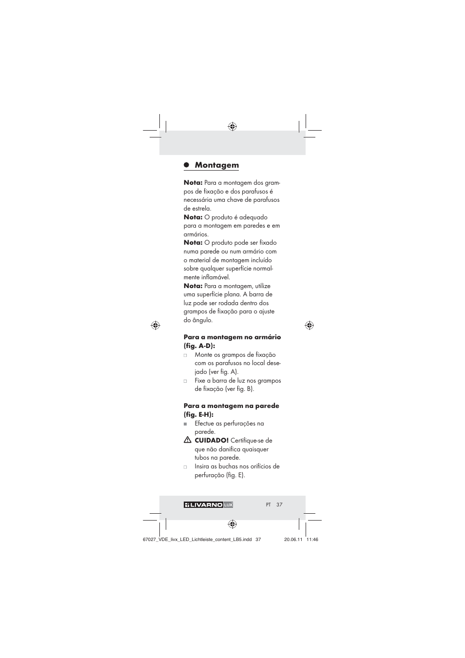 Montagem | Livarno Z30310 User Manual | Page 35 / 61