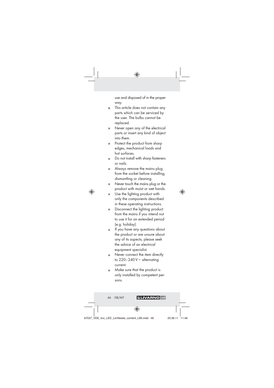 Livarno Z30310 User Manual | Page 44 / 61