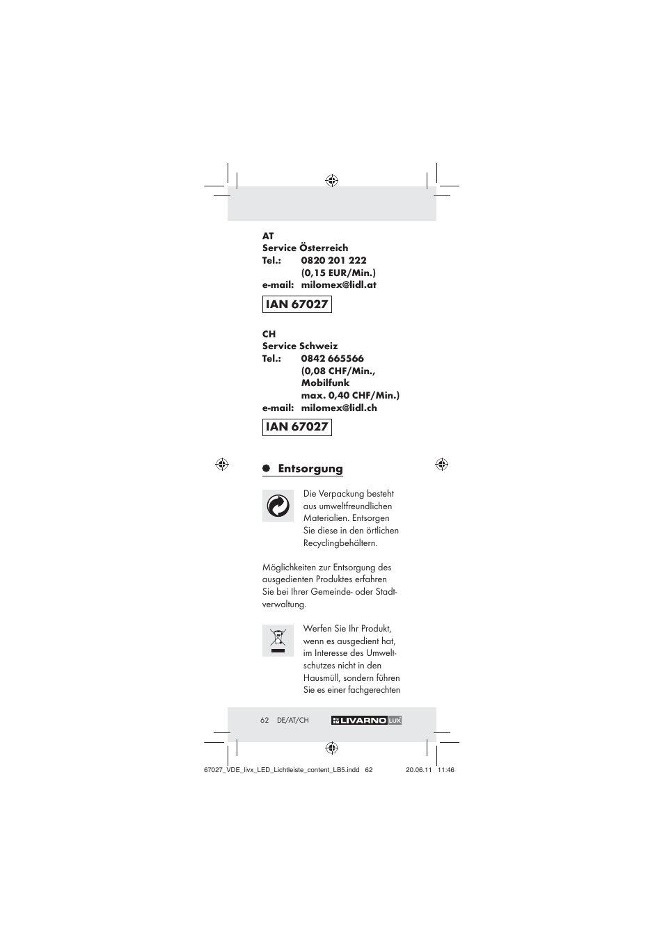 Livarno Z30310 User Manual | Page 60 / 61