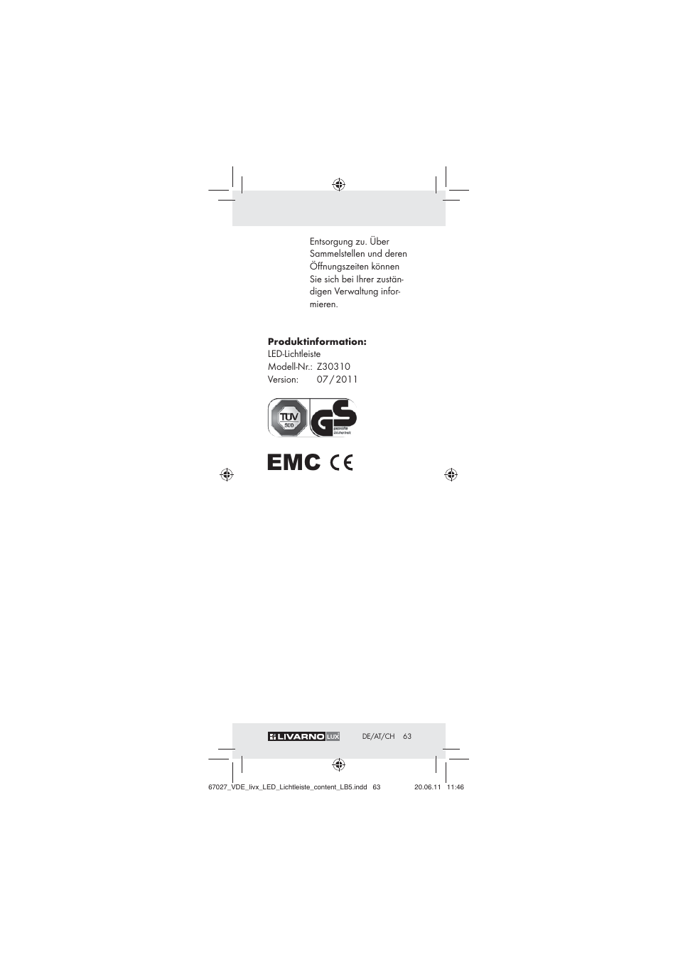 Livarno Z30310 User Manual | Page 61 / 61