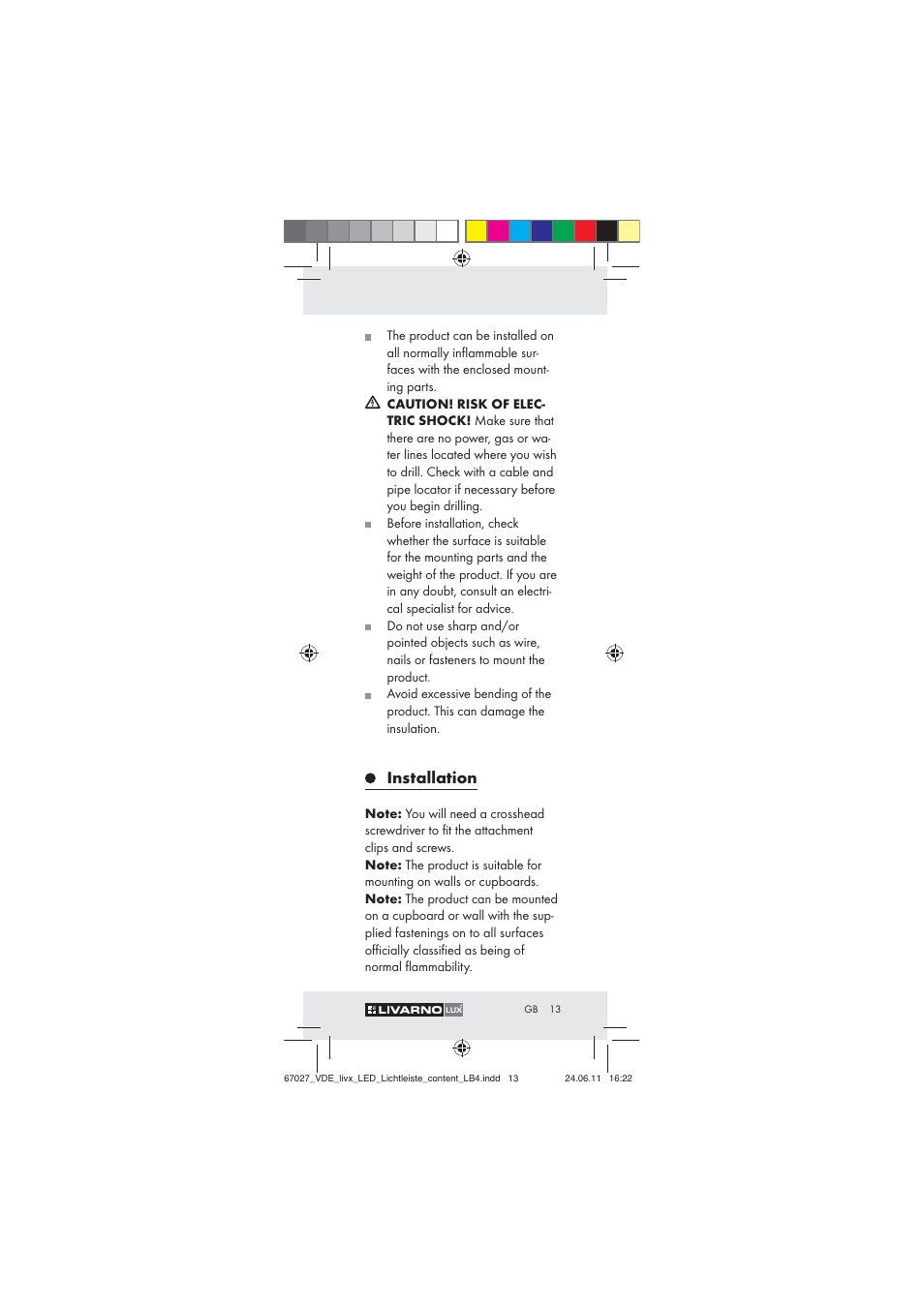 Installation | Livarno Z30310 User Manual | Page 11 / 82