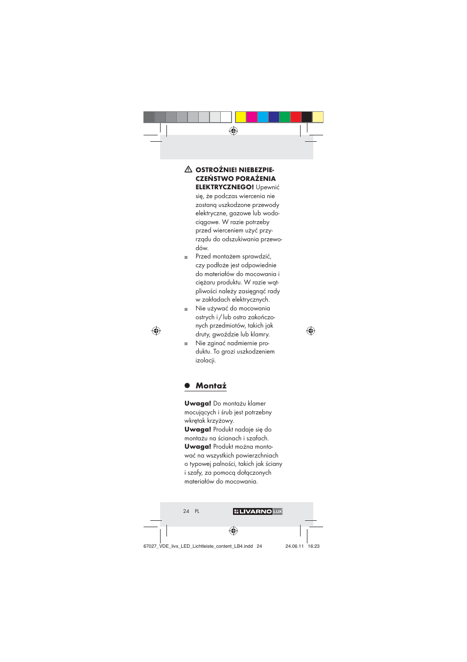 Montaż | Livarno Z30310 User Manual | Page 22 / 82