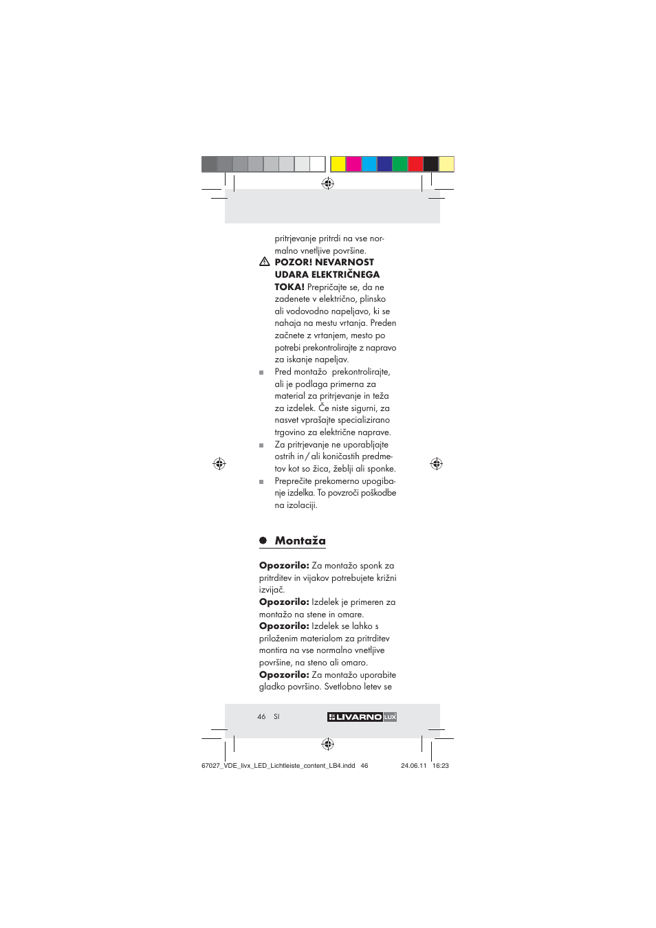 Montaža | Livarno Z30310 User Manual | Page 44 / 82