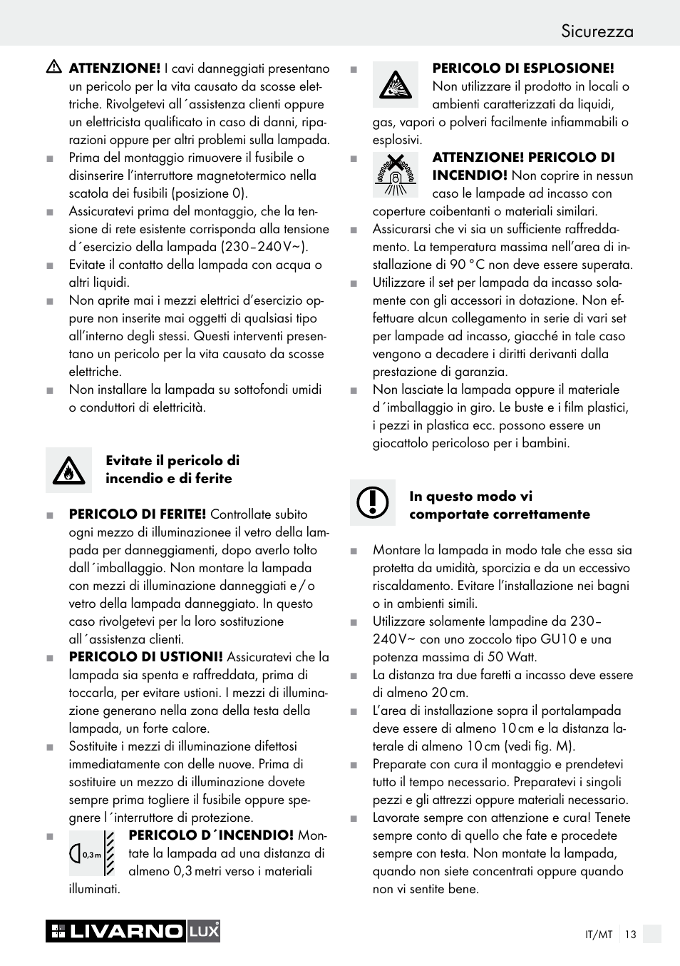 Sicurezza | Livarno 6729/062L·6729/068L User Manual | Page 13 / 37