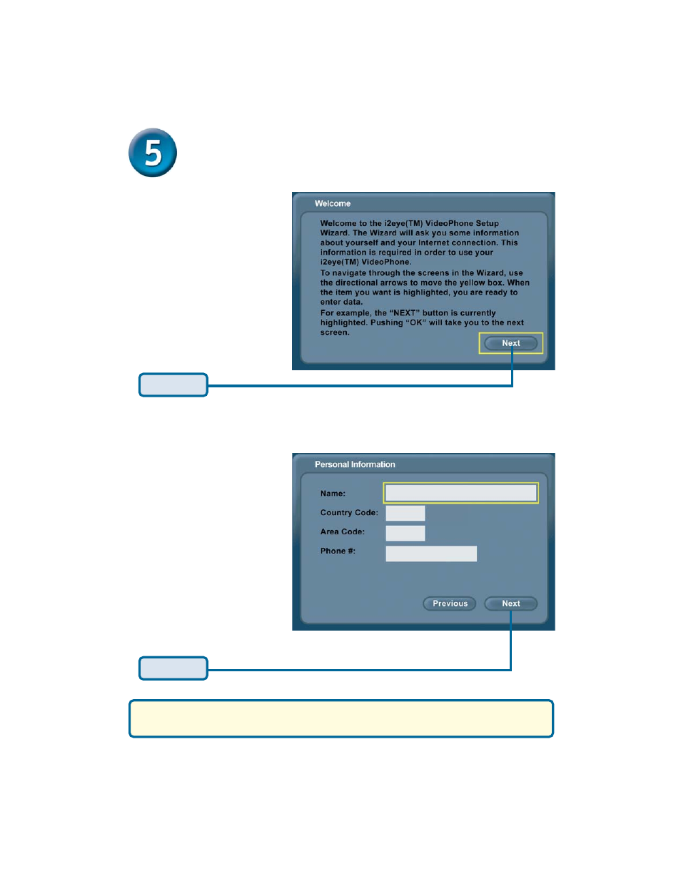 The setup wizard, Personal information screen | D-Link DVC-2000 User Manual | Page 6 / 12