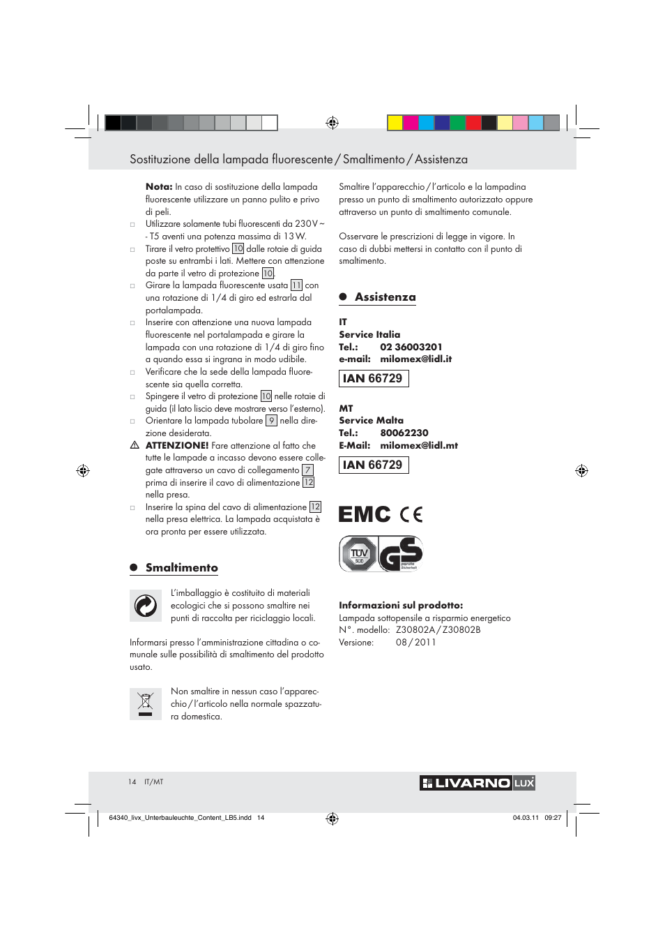 Livarno Z30802A, Z30802B User Manual | Page 12 / 32