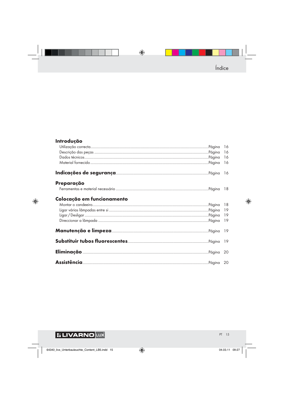 Índice | Livarno Z30802A, Z30802B User Manual | Page 13 / 32