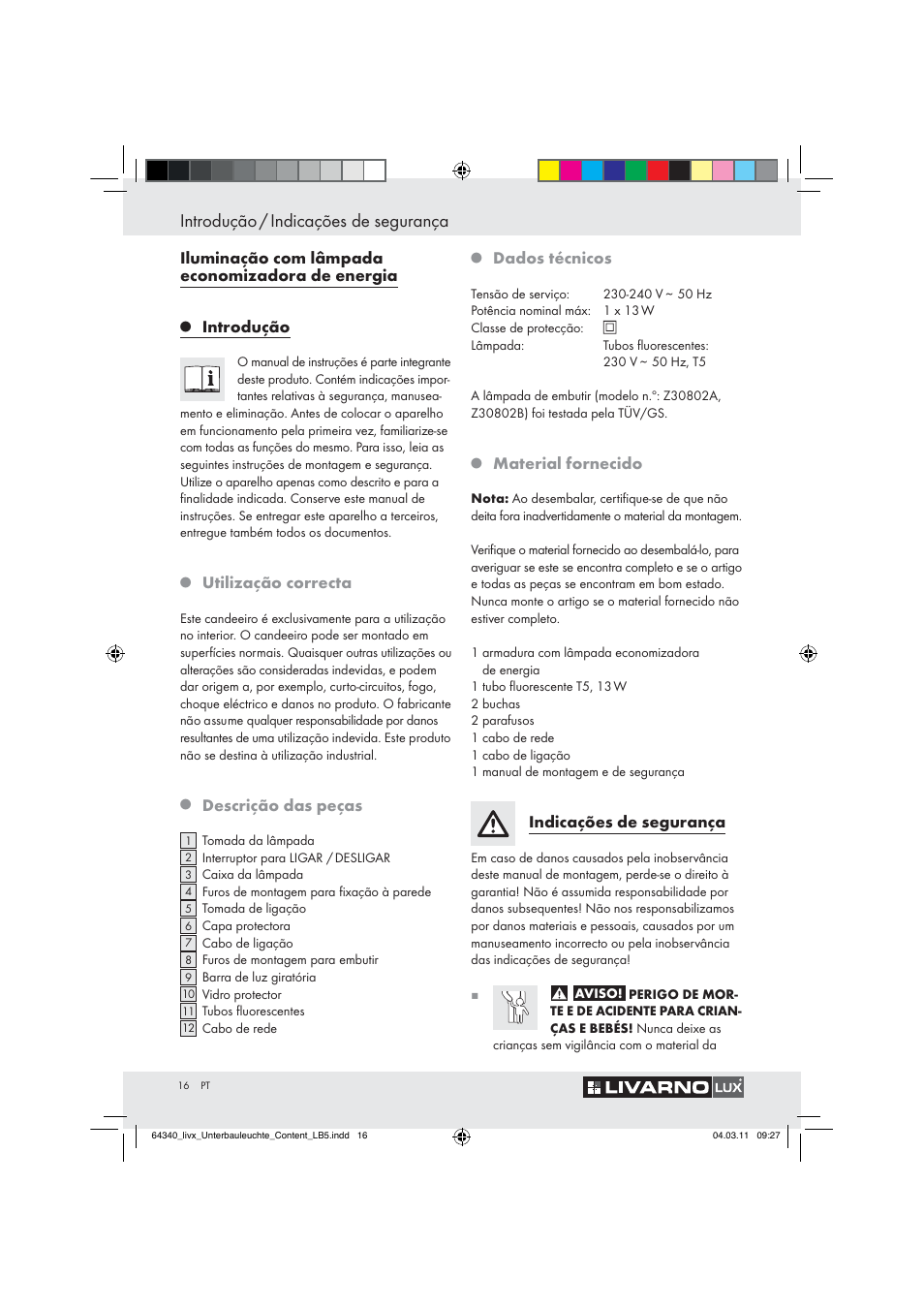 Introdução / indicações de segurança | Livarno Z30802A, Z30802B User Manual | Page 14 / 32