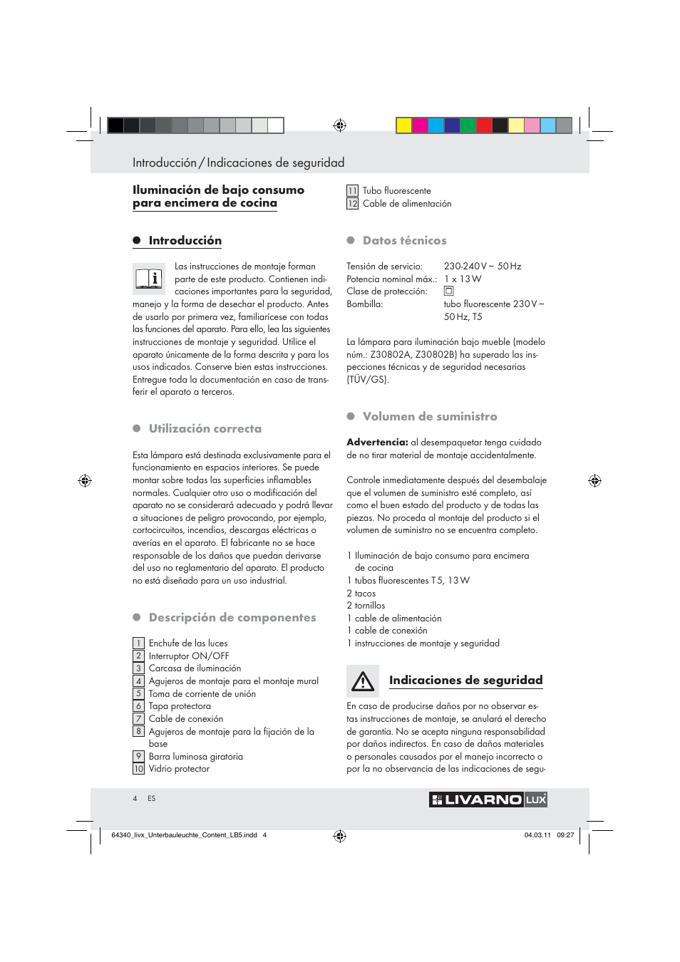 Introducción / indicaciones de seguridad | Livarno Z30802A, Z30802B User Manual | Page 2 / 32