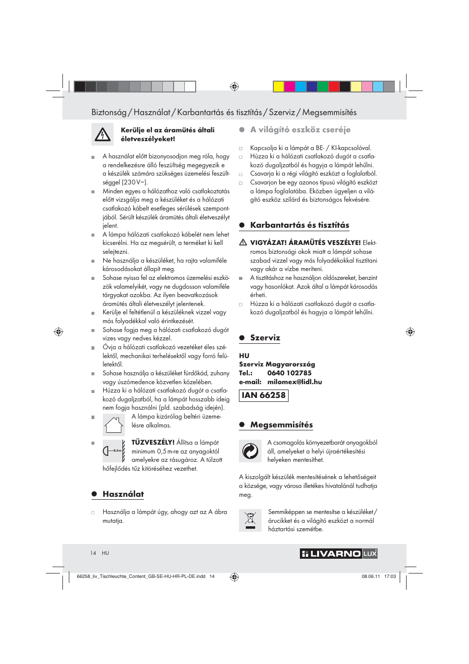 Livarno Z30957 User Manual | Page 12 / 19