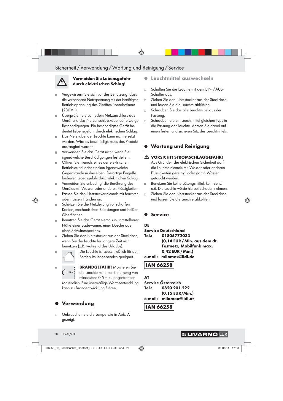 Livarno Z30957 User Manual | Page 18 / 19