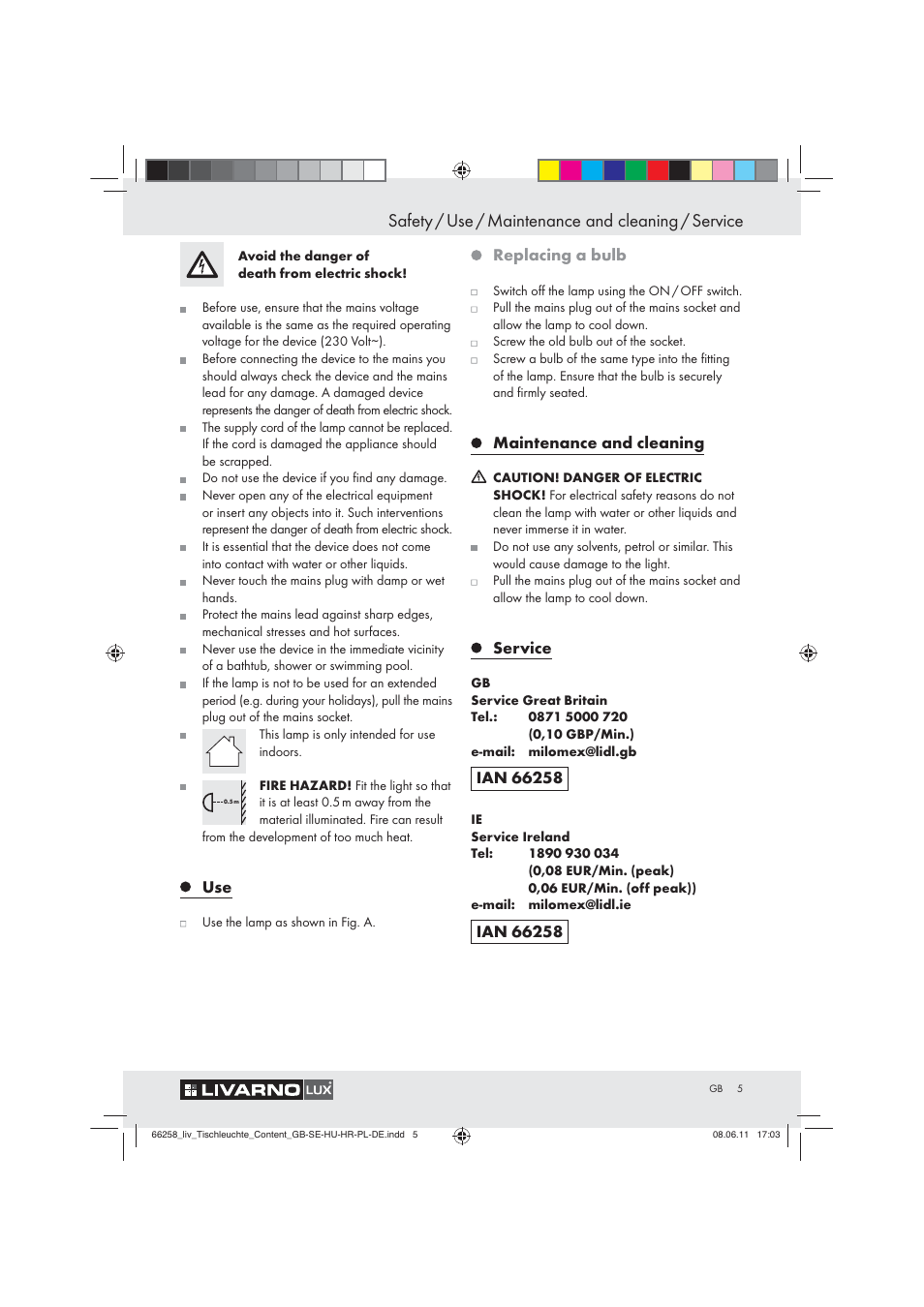 Safety / use / maintenance and cleaning / service | Livarno Z30957 User Manual | Page 3 / 19