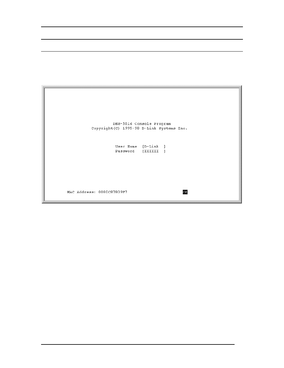Log in | D-Link DES-5016 User Manual | Page 43 / 96