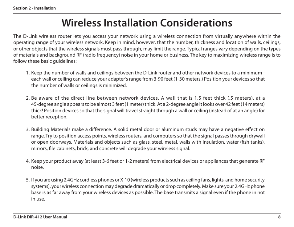 Wireless installation considerations | D-Link DIR-412 User Manual | Page 12 / 113