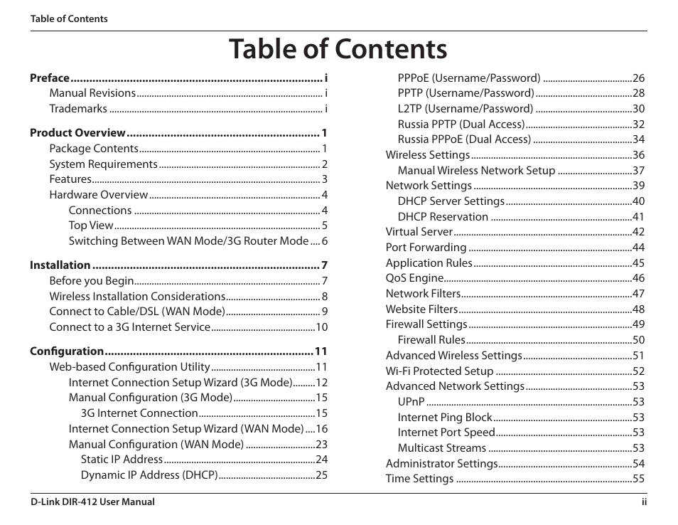 D-Link DIR-412 User Manual | Page 3 / 113