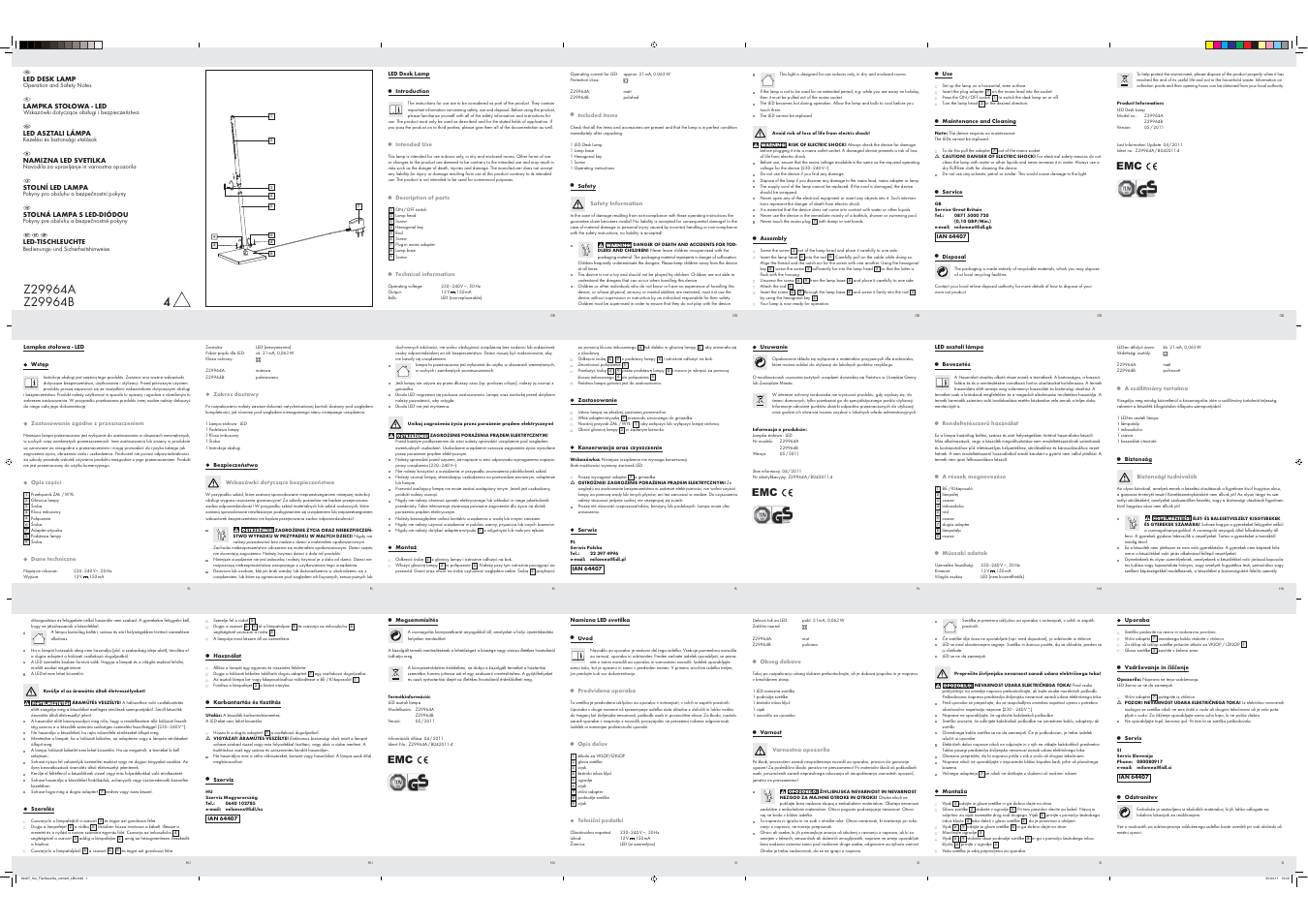 Livarno Z29964A Z29964B User Manual | 2 pages