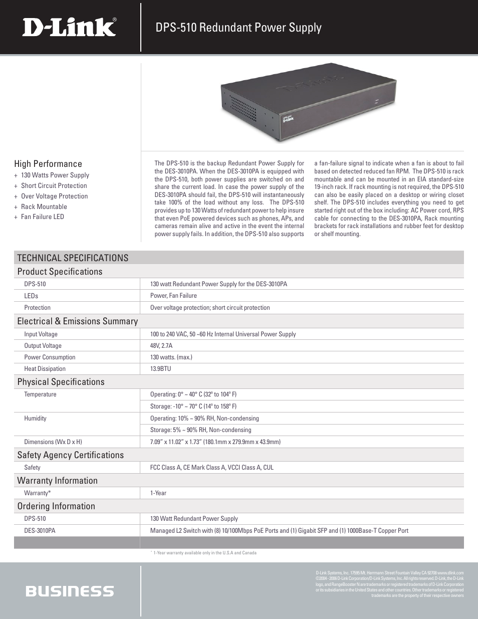 D-Link DPS-510 User Manual | 1 page