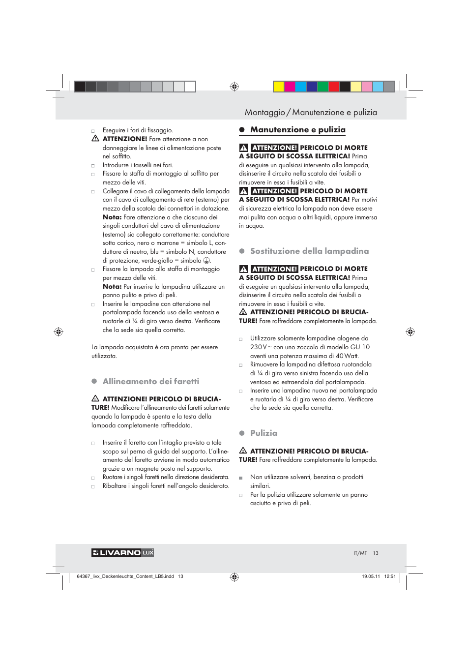 Montaggio / manutenzione e pulizia | Livarno Z30760 User Manual | Page 11 / 31