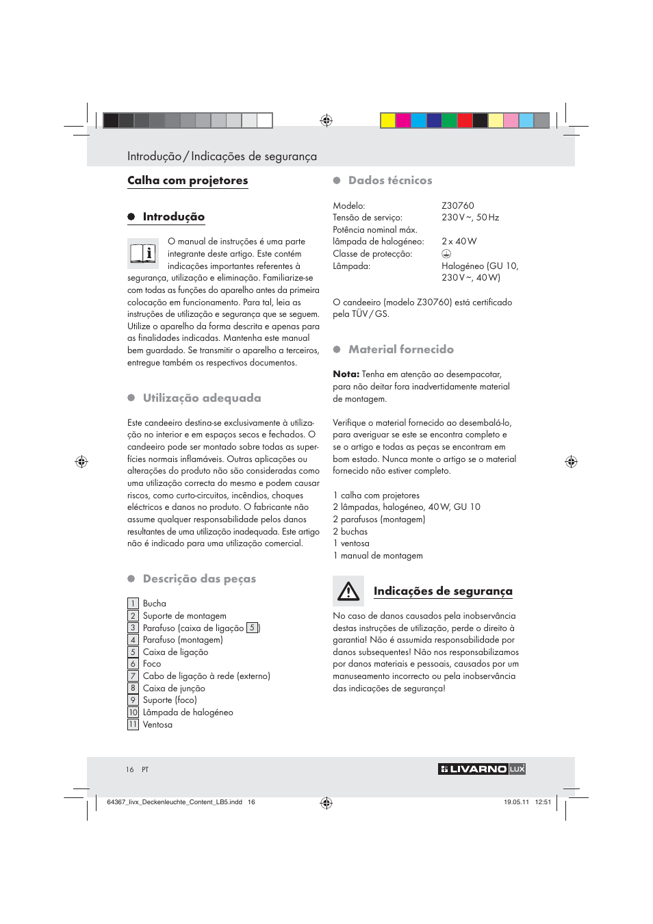 Introdução / indicações de segurança | Livarno Z30760 User Manual | Page 14 / 31