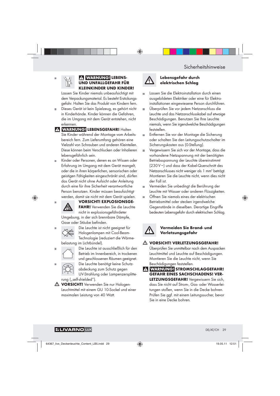 Sicherheitshinweise | Livarno Z30760 User Manual | Page 27 / 31