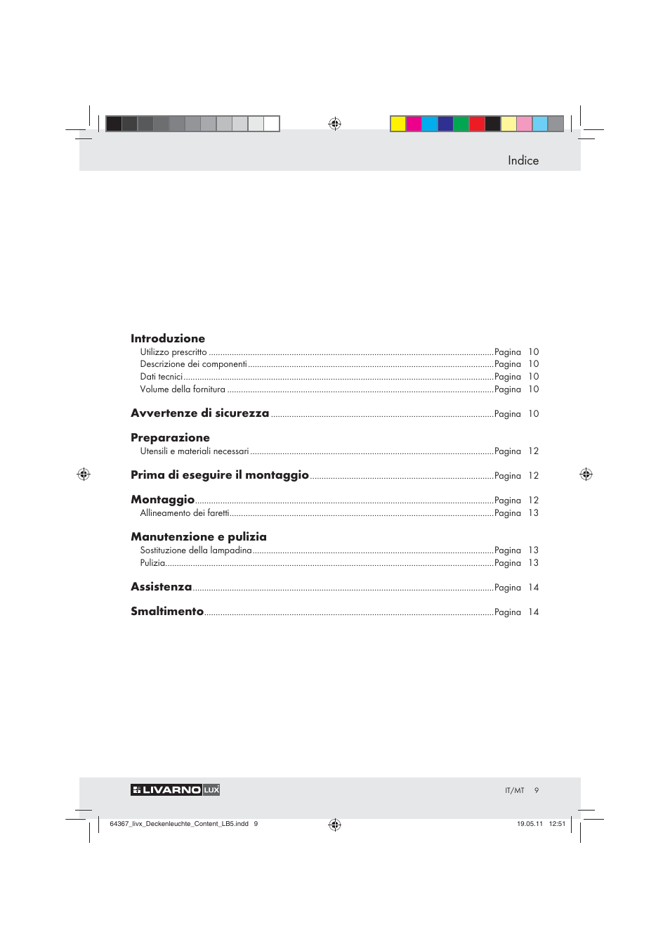 Indice | Livarno Z30760 User Manual | Page 7 / 31