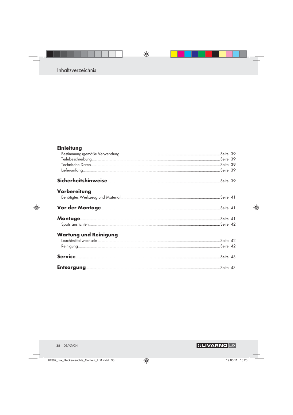 Livarno Z30760 User Manual | Page 36 / 42