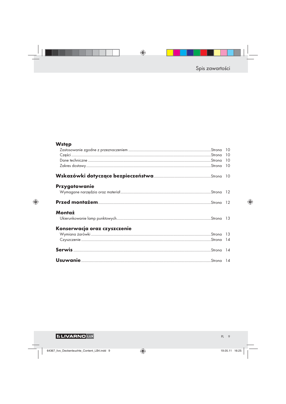 Spis zawartości | Livarno Z30760 User Manual | Page 7 / 42