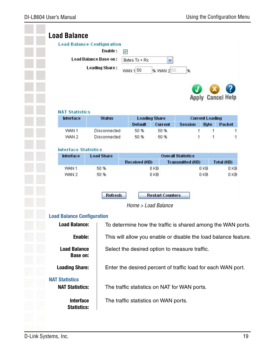 Load balance | D-Link DI-LB604 User Manual | Page 19 / 92