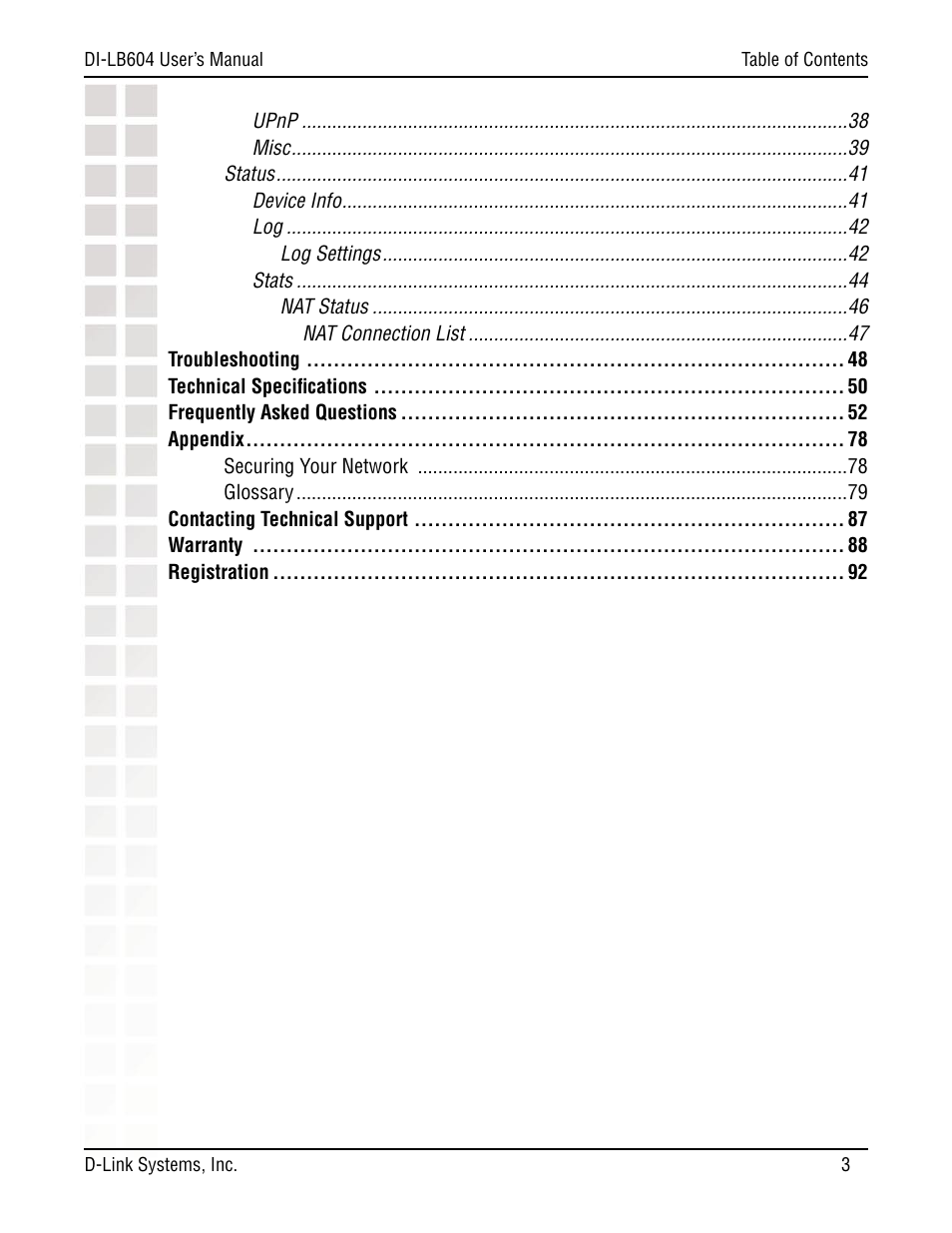 D-Link DI-LB604 User Manual | Page 3 / 92