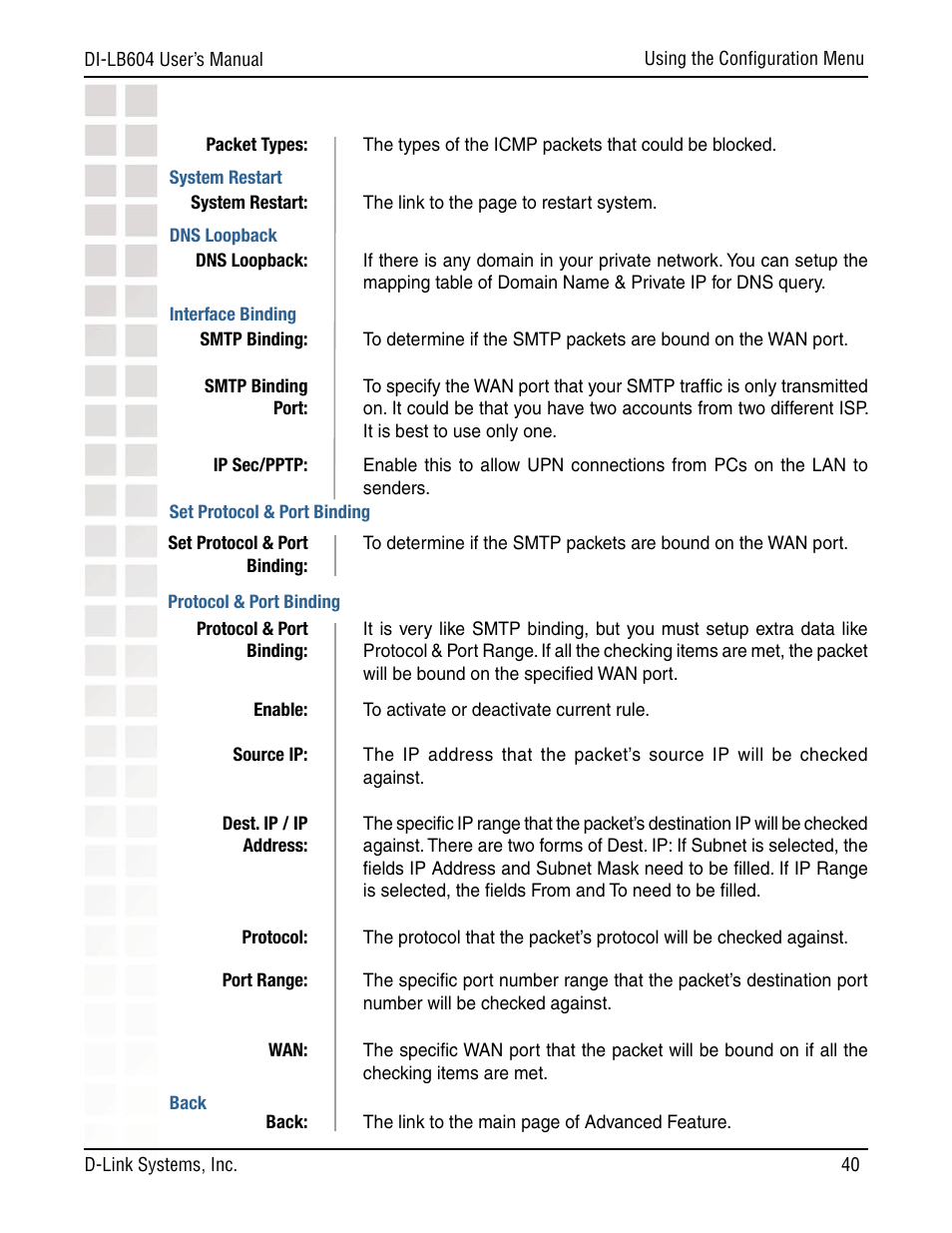 D-Link DI-LB604 User Manual | Page 40 / 92