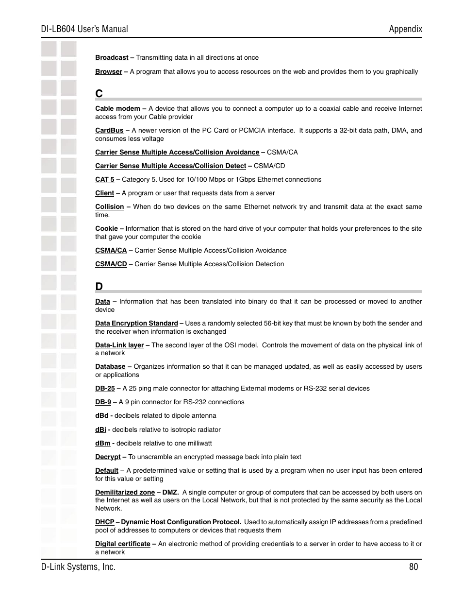 D-Link DI-LB604 User Manual | Page 80 / 92