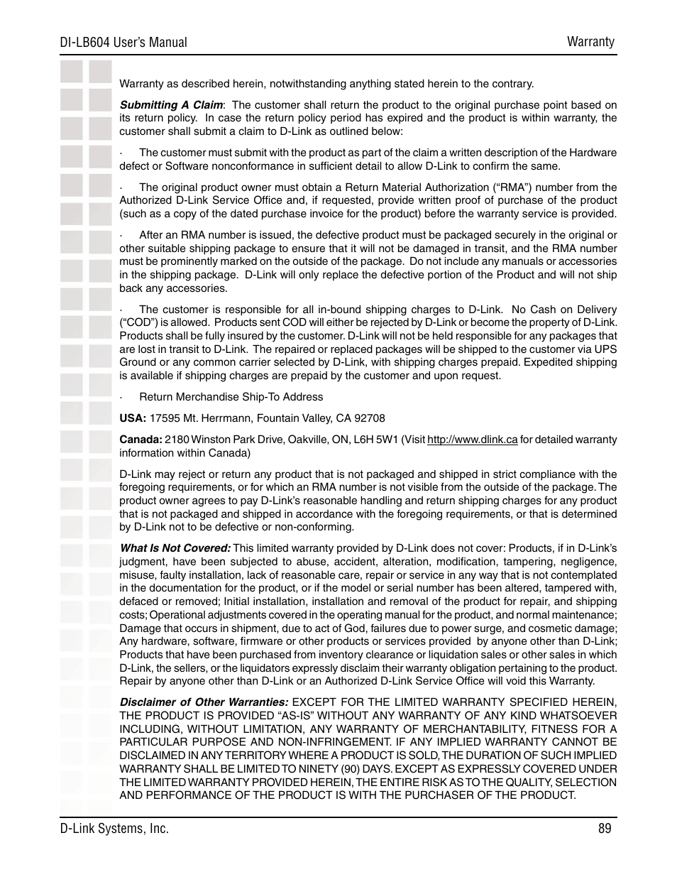 D-Link DI-LB604 User Manual | Page 89 / 92