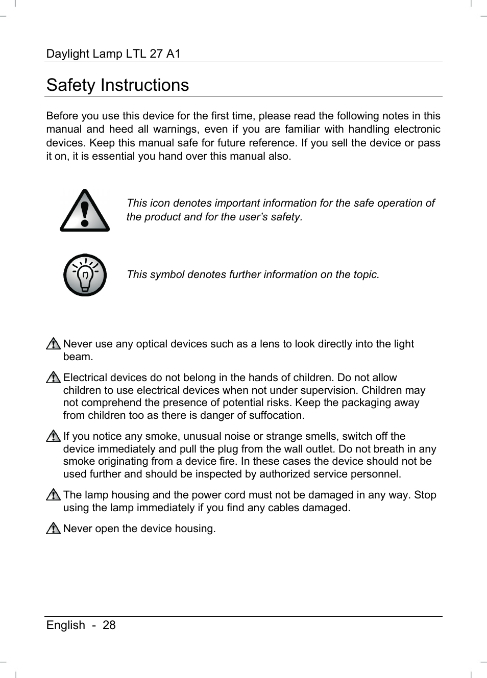 Safety instructions | Livarno LTL 27 A1 User Manual | Page 30 / 45